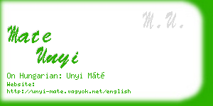 mate unyi business card